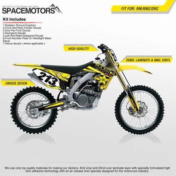 

MX Vinyl decal wrap sticker skin FOR RM RMZ Z DRZ 2004...2014 250 450 125 cc 2004-2014 year Motocross Enduro Rockstar
