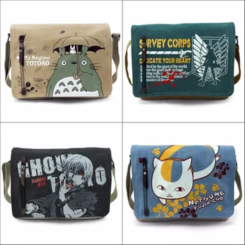 

Fashion Totoro Crossbody Bag Men Messenger Bags Canvas Shoulder Bag Cartoon Anime Black Butler School Bag Tote Handbag