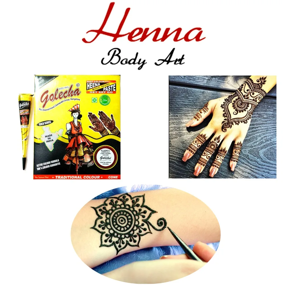 12 шт./лот + трафарет Mehndi черная хна конус для татуировки временная вспышка боди