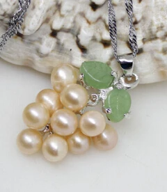 Jewelr 005361 модный розовый натуральный пресноводный жемчуг зеленый камень
