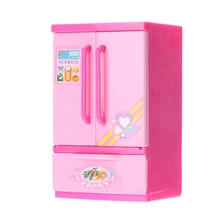 Розовый имитация холодильника Забавная детская игрушка для ролевых игр холодильник мини Крытая игра дети девочки играющий дом игрушка холодильник