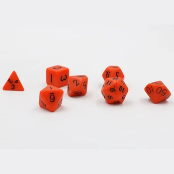 

Dungeons & Dragons 7pcs/set Creative RPG Game Dice D&D Colorful Multicolor Dice DND Game Dice Orange D4 D6 D8 D10 D12 D20