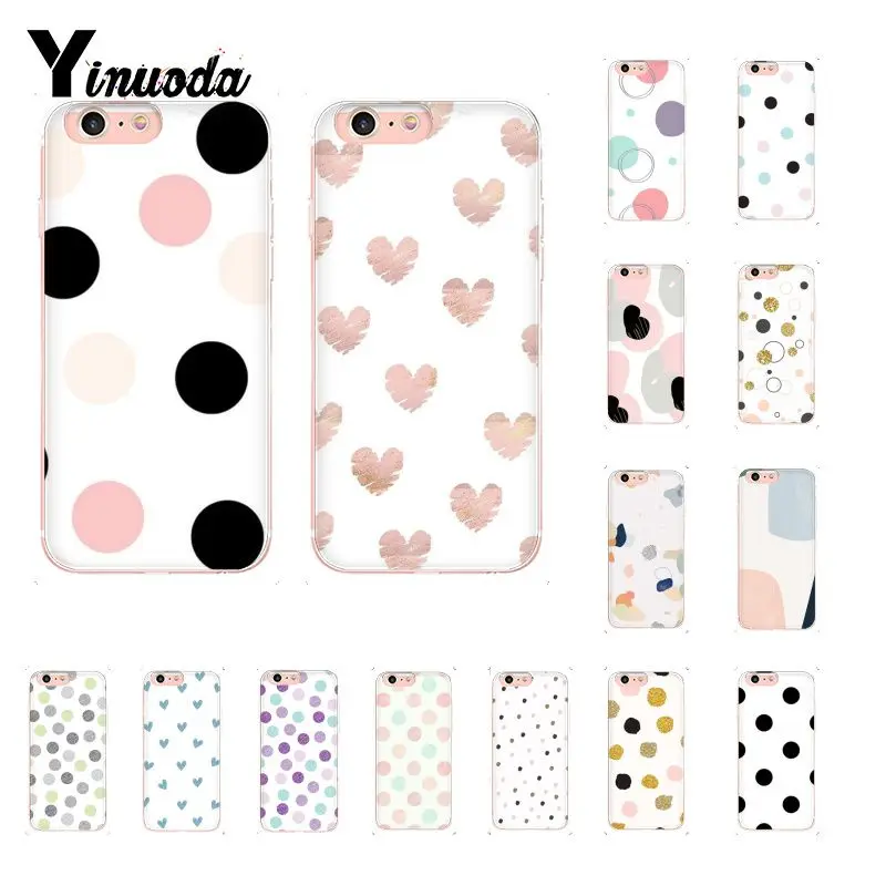 Yinuoda мягкий прозрачный чехол для телефона в горошек iPhone X XS MAX 6 6s 7 7plus 8 8Plus 5 5S SE XR Fundas