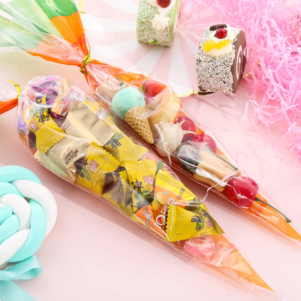 20 шт./лот пластиковый подарочный упаковочный пакет в виде моркови конусный