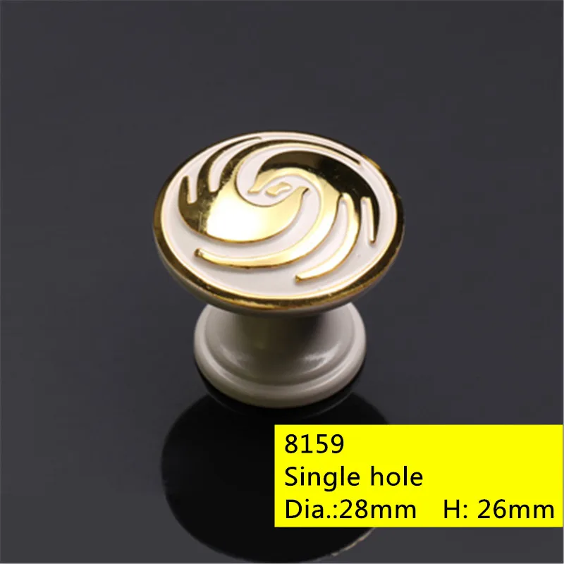 Single Hole Ivory White Furniture Handle Garden Art Design Filigree