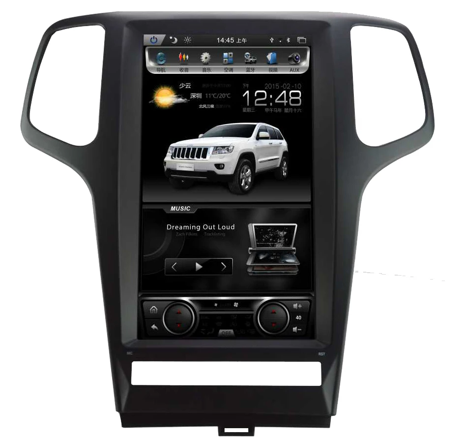 Top Vertical Screen Android 6.0 Car Stereo DVD Player For Jeep Grand Cherokee 2009-2013 GPS Navigation Video FM Bluetooth Multimedia 12