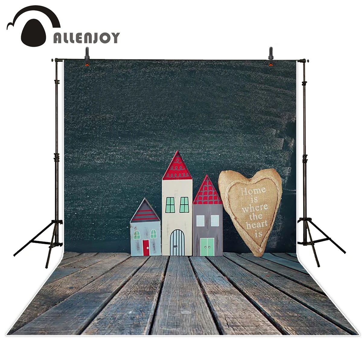 Allenjoy kids backdrop Blackboard Wood board House Cute for kids Background for photo For a