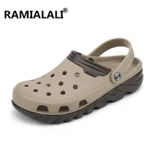 Ramialali/летние мужские сандалии; Новые шлепанцы для воды; пляжные сандалии; модные мужские шлепанцы; дышащая повседневная обувь; мягкие мужские сандалии