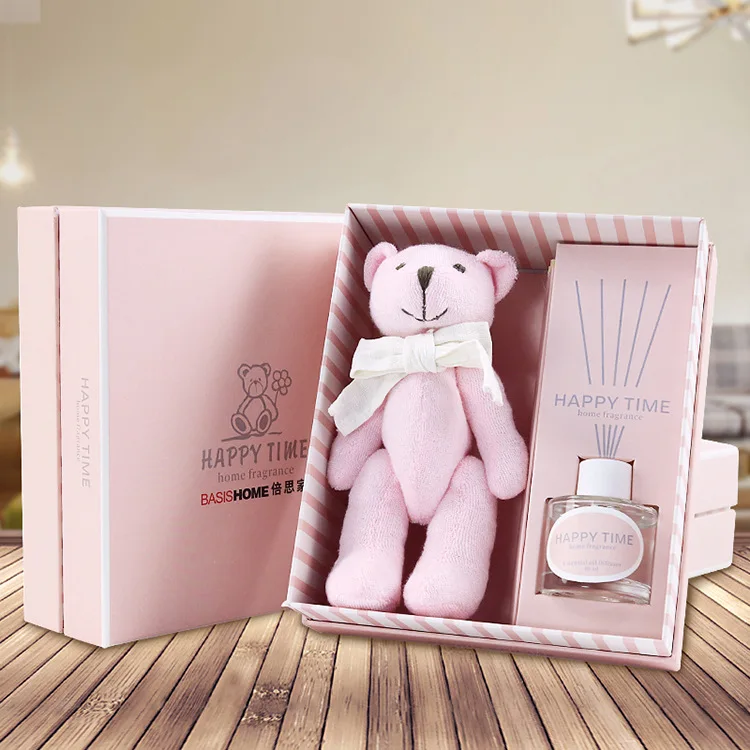 Свадебный подарок кукольный медведь Rabit Reed Diffuser наборы Домашняя ароматерапия домашняя Парфюмерия воздух освежающий огонь бесплатный набор эфирных масел - Цвет: Pink Bear