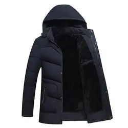 Новинка 2019 мужские куртки Утепленные зимние куртки повседневная мужская парка с капюшоном верхняя одежда хлопковая стеганая куртка