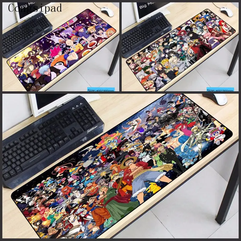  Congsipad One Piece Anime Gaming Mouse Pad Black Locking Edge Desk Keyboard Mouse Mat Rug Large Gam