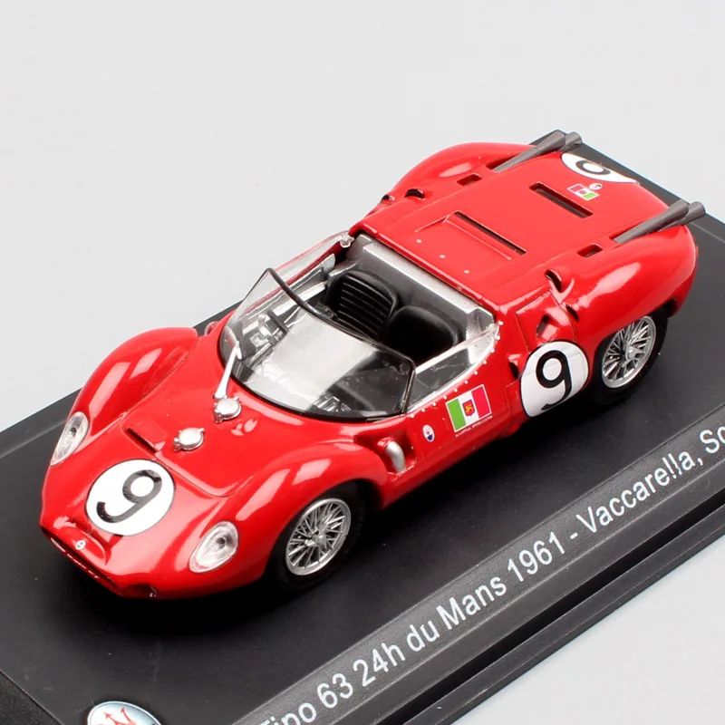 

1:43 Scale mini Tipo 63 24h Le Mans 1961 sports racing Vaccarella Scarfiotti No.9 minicar diecast model cars toy for collection