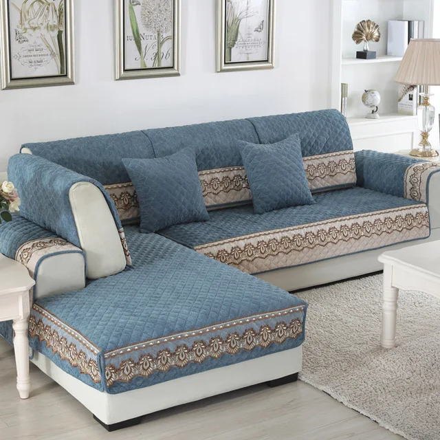 Plush Sofa Covers Towel Solid Color Four Seasons Couch Cushion Plush Sofa Covers Towel Solid Color Four Seasons Couch Cushion Cover European Leather Protection