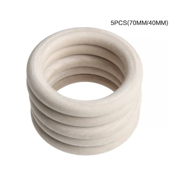 

SKFC 5Pcs Natural Wooden Baby Teething Rings Teethers For Making Necklace Bracelets