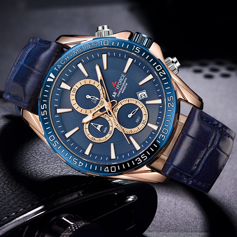 

ARMIFORCE Creative Men's Sports Watches Genuine Leather Fashion Military Quartz Wristwatches Waterproof Clock Relogio Masculino