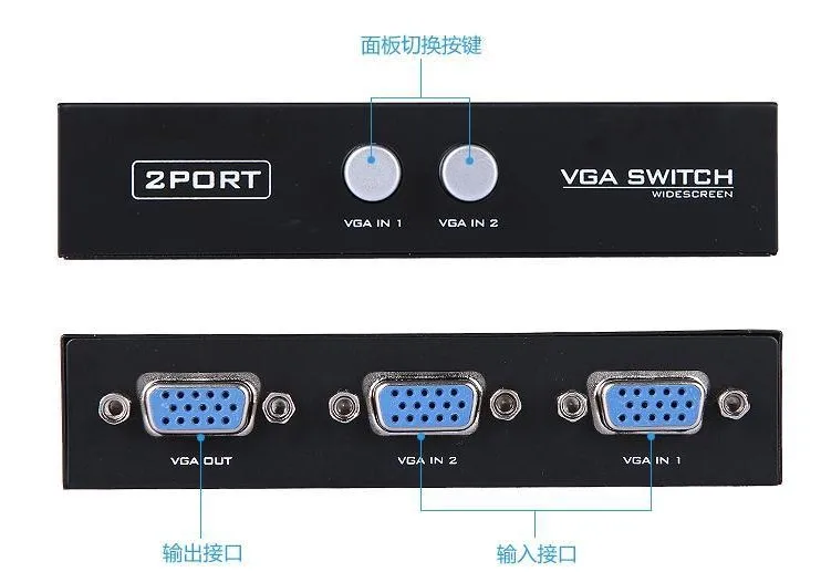 Двухпортовый монитор VGA проектор с общим доступом 2 шт. на 1 переключатель