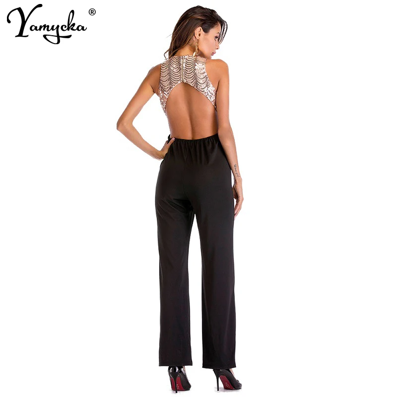 Sexy Sequins Summer Bodysuit women Body mujer Rompers Womens Jumpsuit Elegant Playsuit Overalls Belted Leotard overalls Long New