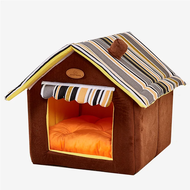 

Dog House Kennel Removable and foldable Pet House For Medium and Small Dogs Pet Sofa Cat Nest Fleece Dog Cage Tent Fence WLYANG