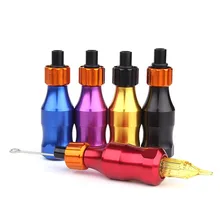 Ручка для татуировки, алюминиевая ручка, противоскользящая ручка, 5 цветов, боди-арт, Перманентный макияж для электрического тату-машинки, пистолета, иглы, наконечники