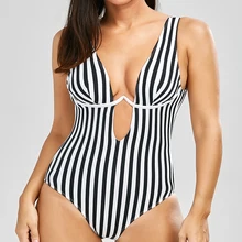 Cindysmile цельный купальный костюм с бандажом женский полосатый без спинки Монокини пуш-ап купальный костюм