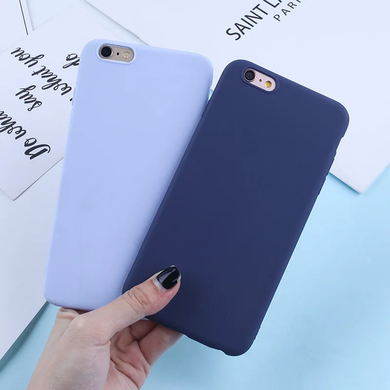 

Candy Color Phone Case For iPhone 6 6S Plus 7 8 X XR XS Max Luxury Silicone Soft TPU Cute Case For iPhone 5 5S SE Back Cover