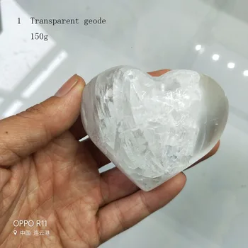 

Natural Selenite Crystal Heart Stone Gemstone Geode You Will Receive The Same Natural Stone Minerals as The Picture