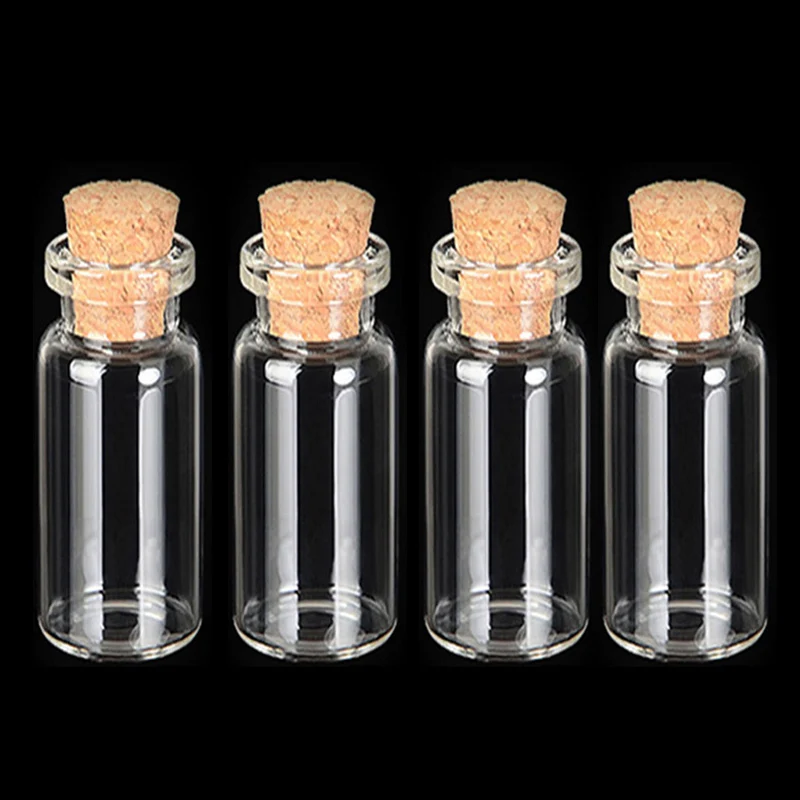 

4pcs/lot 10ml Vials Clear Glass Bottles Mason Jar For Samples Scrap-booking Wedding Favors Storage Tiny Glass Jar JK0266