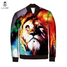 2017 New men jacket Plus Size Winter Jacket Fashion Warm coat 3D printed Lion quality male Jacket brand clothing R31