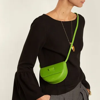 

Brand Designer Women Bag Female Handbags Girls Cute Leather Messenger Shoulder Bags Lady Half Moon Shape Corssbody Chest Bags