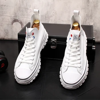 

High Top Sneakers Men Shoes Gold Silver Patent Leather Shoes Bright Waterproof Black Hip Hop Sneakers Breathable Ankle Male Shoe