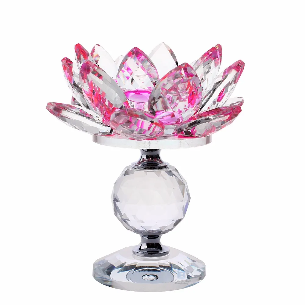 crystal lotus flower candle holder-7