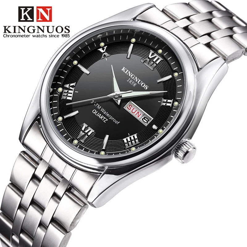 Male Wristwatches Relogio Masculino Luxury Brand Stainless Steel Analog Display Date Week Waterproof Men's Quartz Watch Business |