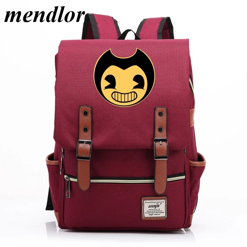 

2019 New Hot Games Bendy And The Ink Machine Boy Girl Student School bag Teenagers Schoolbags Canvas Women Bagpack Men Backpack