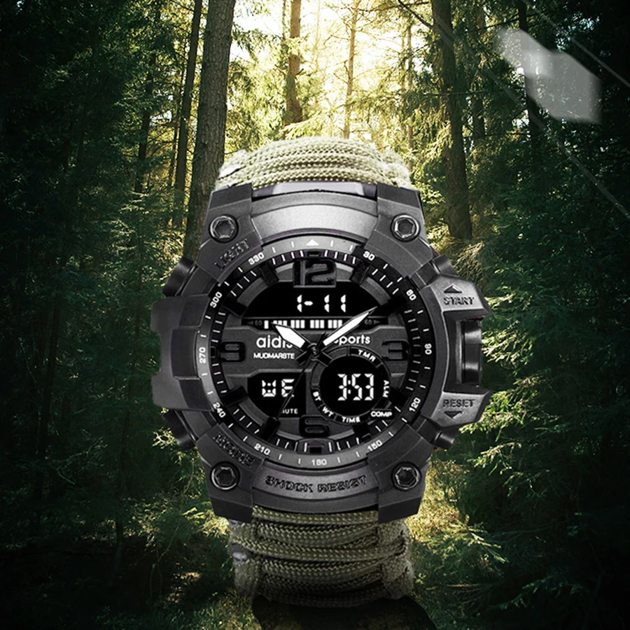 Топ люксовый бренд AIDIS мужские спортивные часы модные уличные компас шок водонепроницаемые военные цифровые часы Relogio Masculino