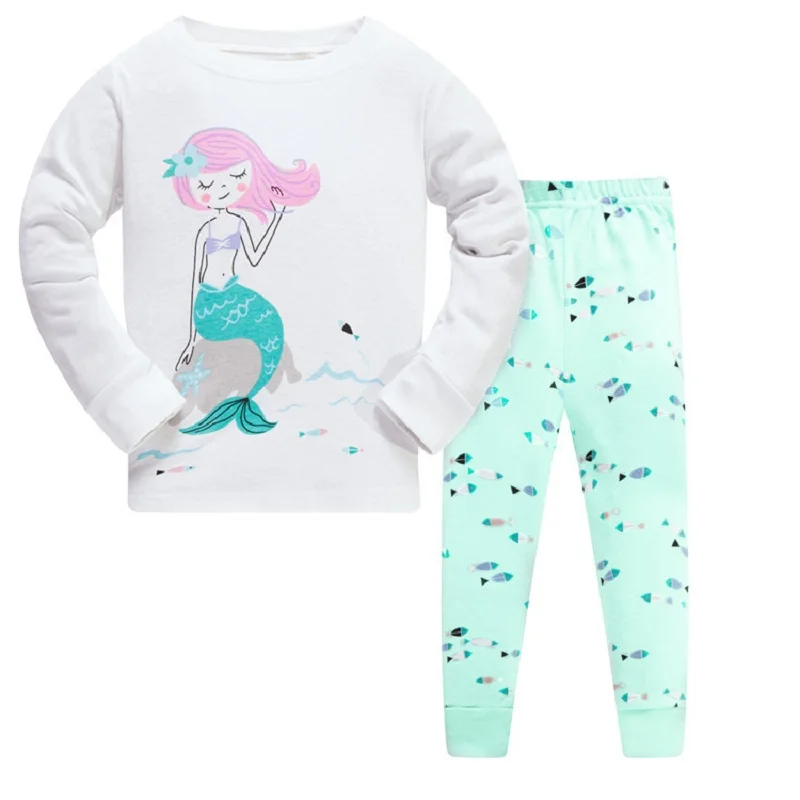 Conjunto de Roupas Meninas dos Desenhos Roupa de Dormir Crianças de Manga Comprida + Calça Roupas de Bebê Crianças Outono Pijamas Animados Conjunto 2 Peças 2020 25 2020 crianças outono pijamas conjunto de roupas