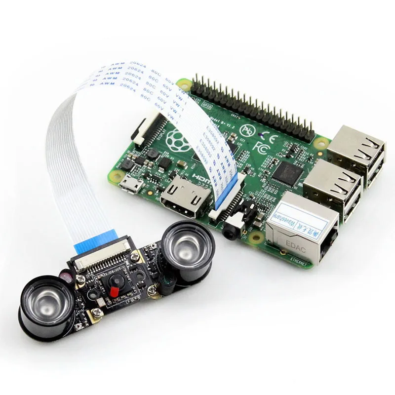 Raspberry Pi 3B модуль камеры 1080 p 5MP камера ночного видения + 2 шт. ИК-датчик светодиодный свет для Raspberry Pi 3/2 Модель B