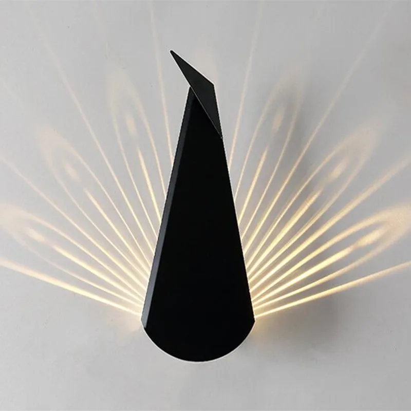 Креативный скандинавский настенный светильник с хвостом павлина, современный декоративный светодиодный настенный светильник для спальни, кабинета, коридора, светильник, светильники