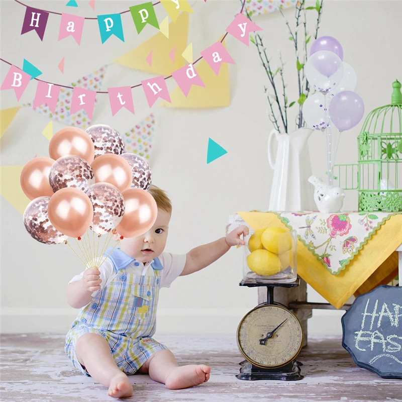 10pcslot 12inch Confetti Air Balloons Happy Birthday Party Decor Helium Balloon Decorations For WeddingFestival Party Supplies (5)