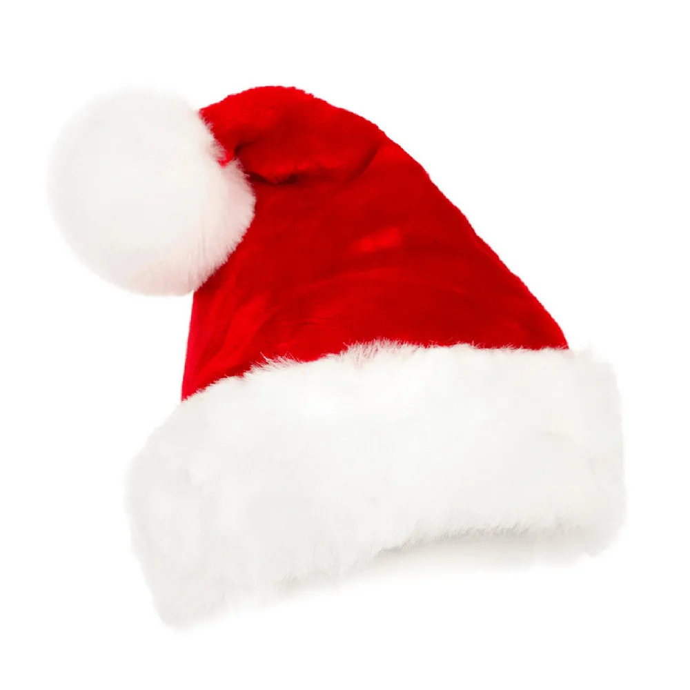 Год для рождественской вечеринки Санта Шапки красный и белый Кепки Рождество шапка для Костюмы Санта-Клауса рождественские украшения для взрослых