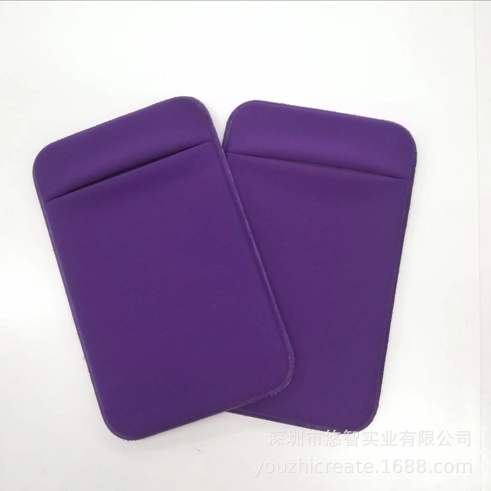 Эластичный лайкра клей Чехол-бумажник для сотового телефона кредитный ID держатель для карт стикер карман - Цвет: Фиолетовый
