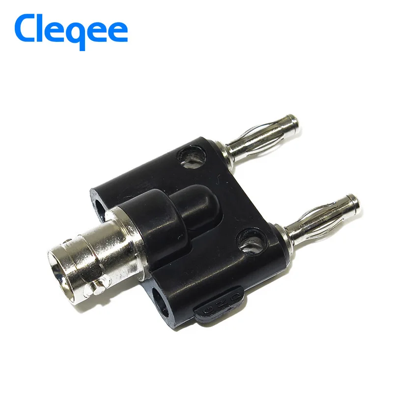 HOT Cleqee P7006 1PCS Adapter BNC Female Jack to Two Dual 4mm Banana Binding Male Connector