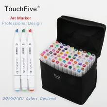 TouchFIVE 80 Cores Art Brush Pen Liner Dupla Lidar Com Esboço Conjunto Marcador À Base de Álcool Marcadores Gêmeo Fontes Da Arte de Desenho Mangá