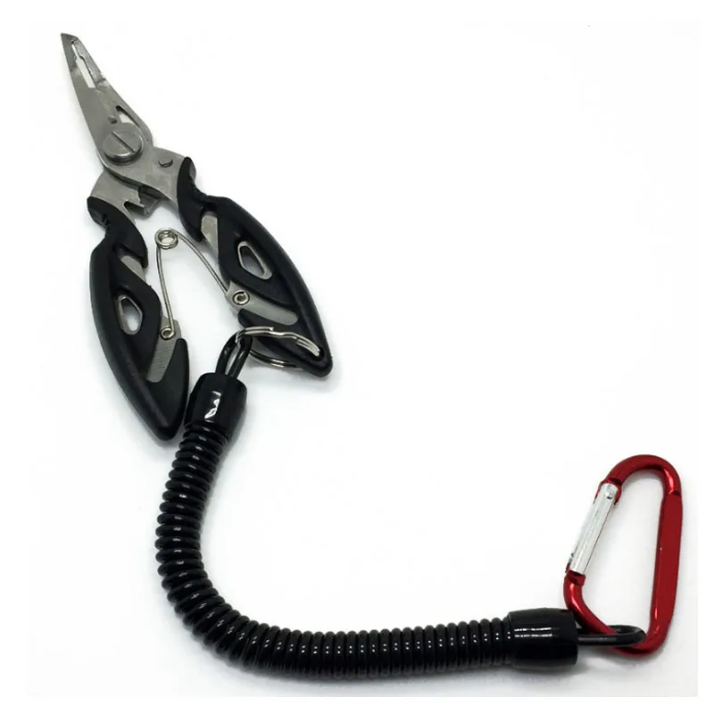 

Multifunctional Plier Scissor Fishing Lanyards Ropes Kayak Stainless Hook Remover Lip Grips Tackle Fish Tools+Anti-lost Ring