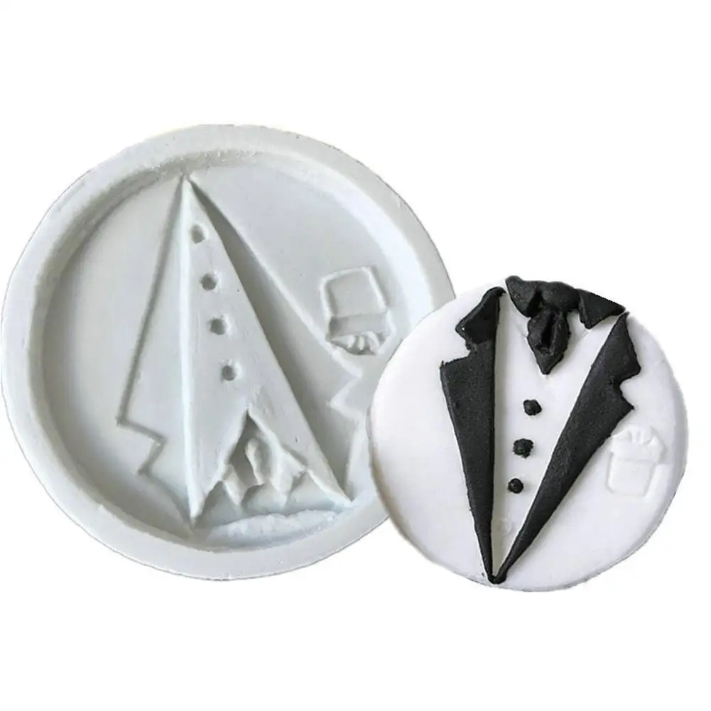 

Hot Wedding Bride Dress Groom Suit Silicone Mold Fondant Cake DIY Decorating Tool