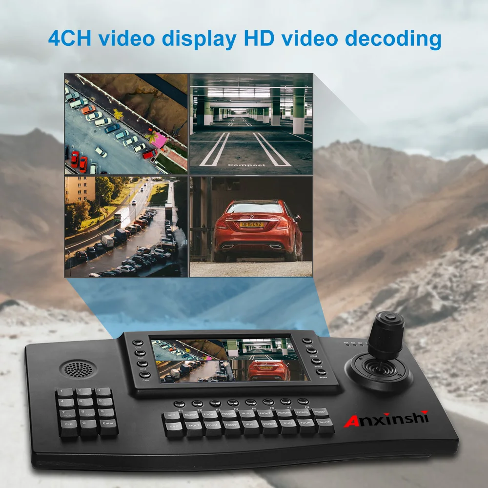 4D Joysticker PTZ сетевая клавиатура контроллер 4 CH видео экран HDMI " TFT lcd 1024*600 монитор для ONVIF PTZ IP камера