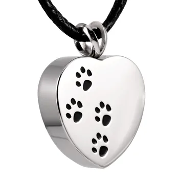 

CMJ8004 Classic Paws Engrave Cremation Urn Pendant Necklace,Pet Dog Cat Memorial Ash Keepsake Unisex Free Shipping