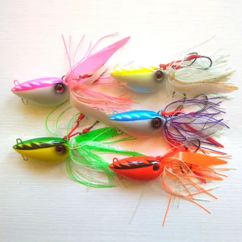 

5color 60g/100g/150g octopod jigs lead fish with skirt lead jig jig head Metal jig seperate package strong fishing hook