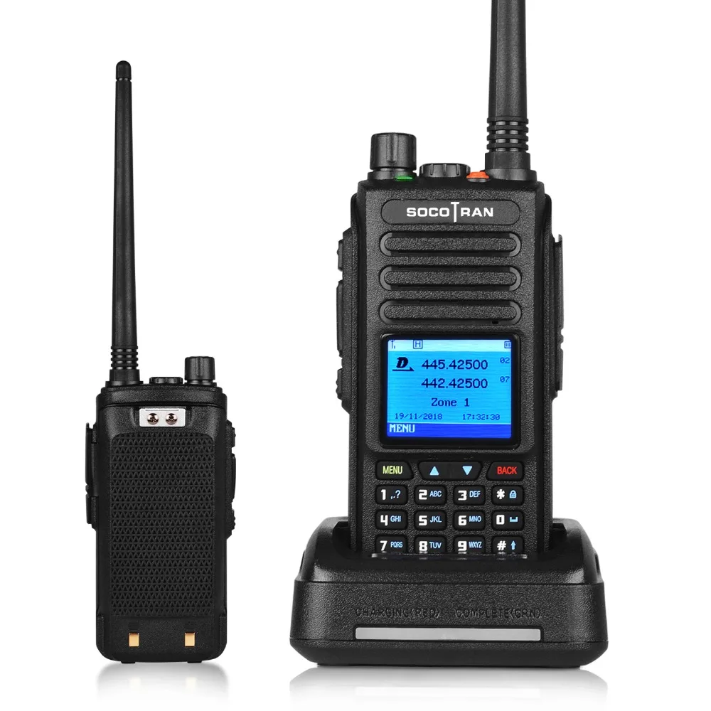 Gps walkie talkie dmr Запись голоса vhf uhf двухстороннее радио двухдиапазонный 136-174 и 400-470 МГц цифровой DM-1702 ham радио с цветным ЖК-дисплеем