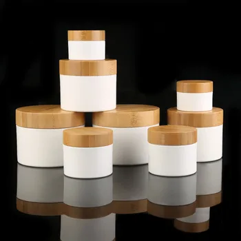 

Recycled CBD empty cosmetic 1oz 3oz 5oz 8oz 100g 150g 200g 250g clear white wood bamboo cap plastic cream jars amber frosted jar
