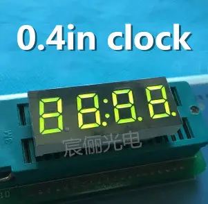 

0.4 Inch 7 Segment 4 Digit Super GREEN 0.4" 0.4in Clock LED Display Common cathode Time 12 Pins for DIY